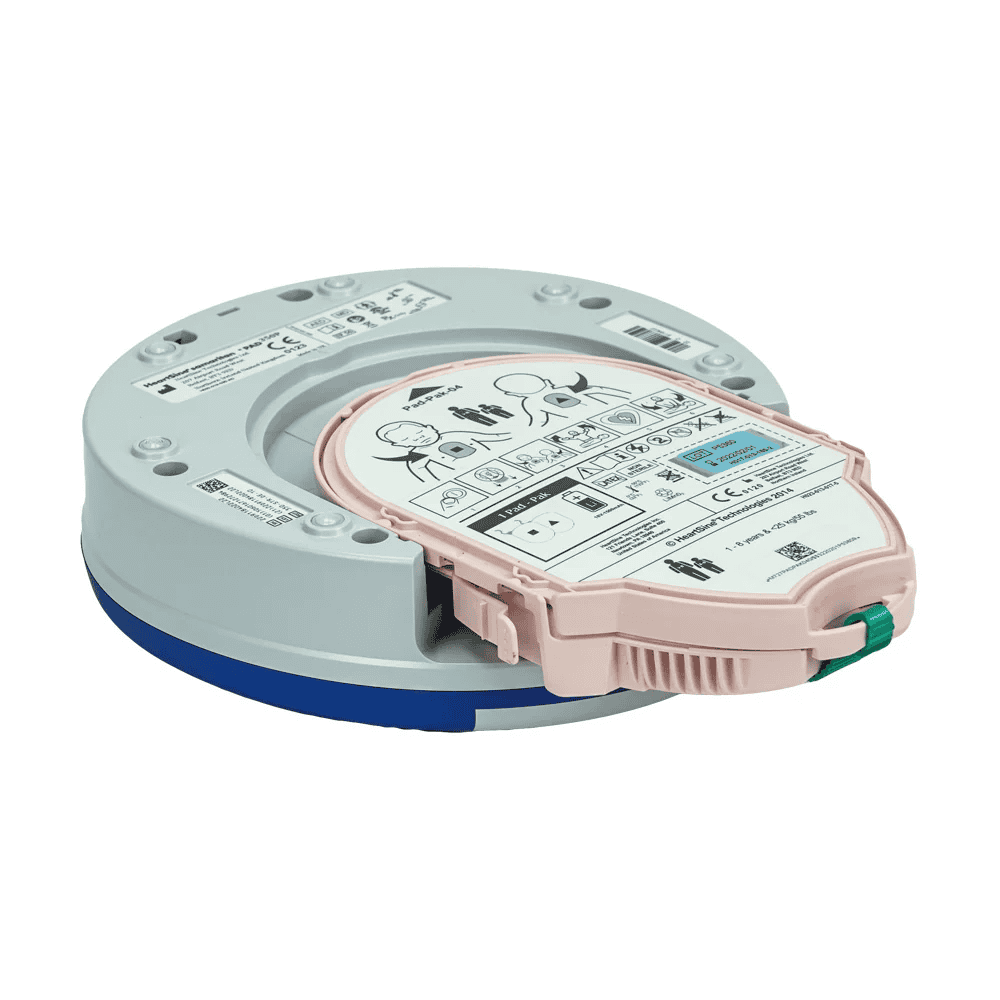 HeartSine PAD-PAK-04 paediatric cartridge installed in Samaritan AED – Lawmann Medical Supplies Sarawak
