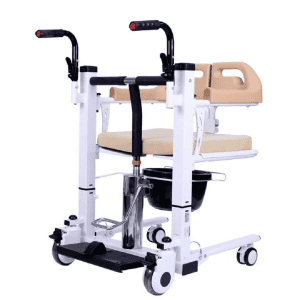 KODEA KDA5779 hydraulic transfer chair with commode front view – Lawmann Medical Supplies Sarawak