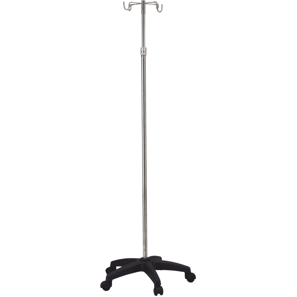 KODEA IV Drip Stand KDA 515 4-hook ABS base front view - Lawmann Medical Supplies Sarawak