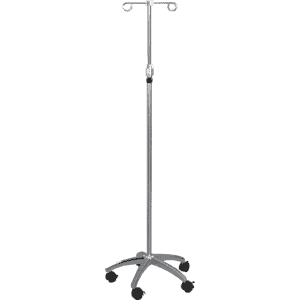 KODEA IV Drip Stand KDA 519 2-hook chromed steel base front view - Lawmann Medical Supplies Sarawak