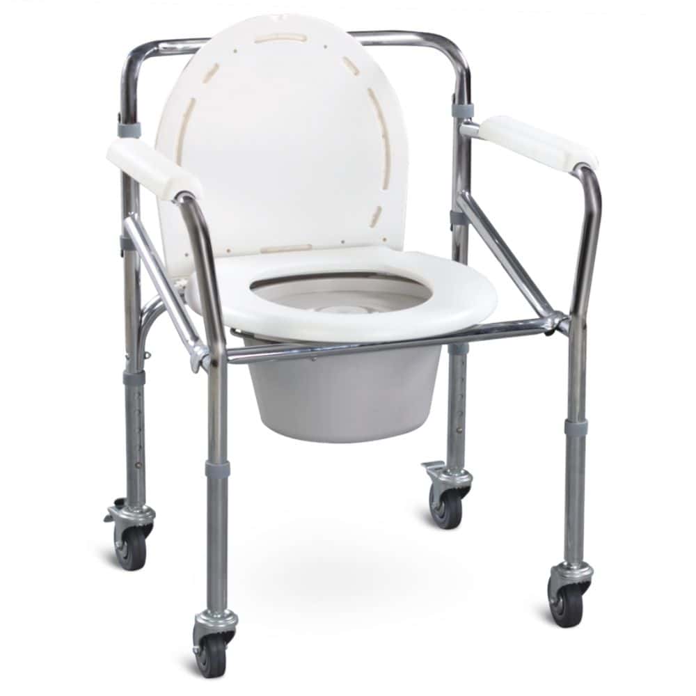 KODEA KDA696 commode wheelchair with castors front view – Lawmann Medical Supplies Sarawak