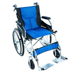 KODEA KDA863LAJPF7 lightweight wheelchair with flip-up armrest front view – Lawmann Medical Supplies Sarawak