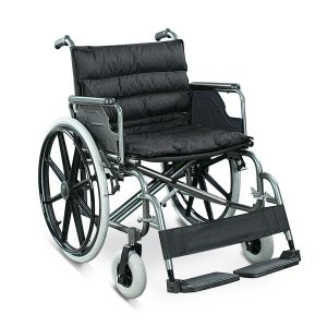 KODEA KDA951B bariatric wheelchair 56cm padded seat front view – Lawmann Medical Supplies Sarawak