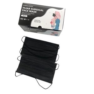 Unigloves Hijab Face Mask black front view - Lawmann Medical Supplies Sarawak